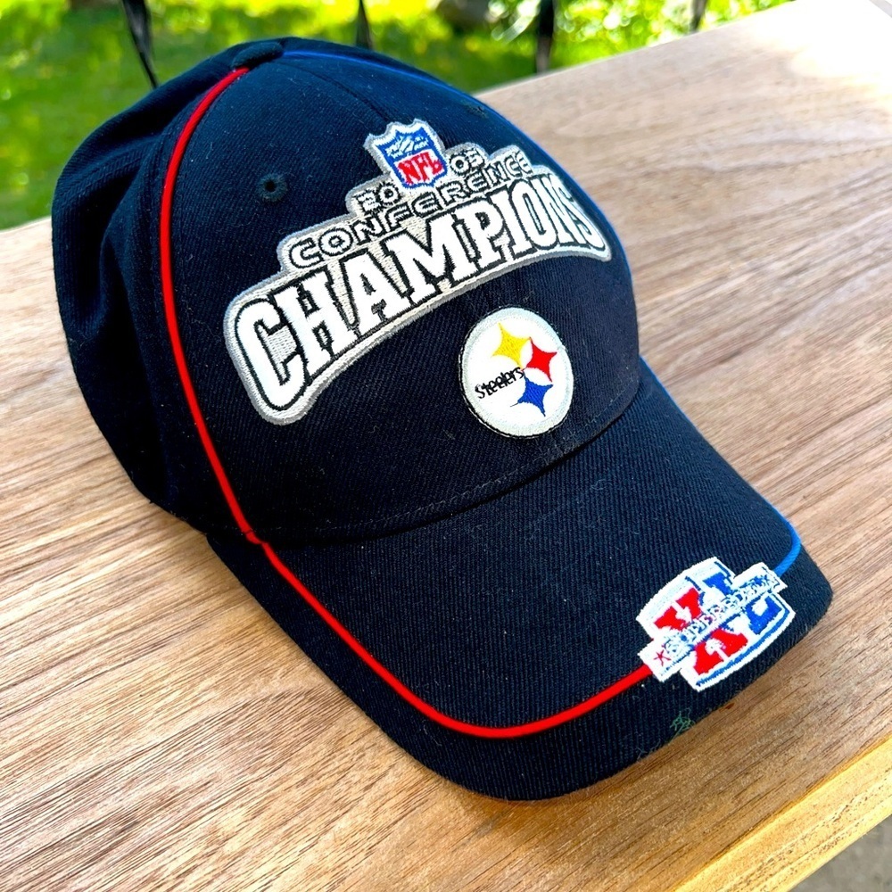 Pittsburgh Steelers ‘05 NFL Conference Champs Reebok One Size Cap Hat Wool Blend